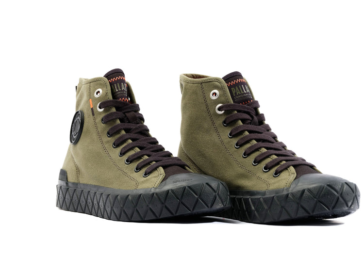 77015-361-M | PALLA ACE CANVAS MID | OLIVE NIGHT/BLACK