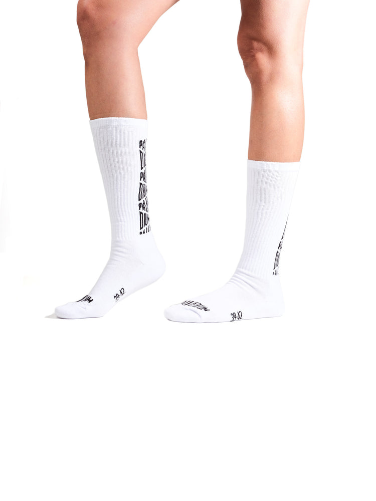 SX7385-100 | JACQUARD MID SOCKS 2 | WHITE